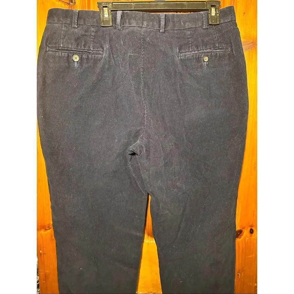 Lauren Ralph Lauren Pants Mens 36x32 Navy Blue Corduroy Mid Rise Business Classi